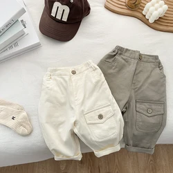 Autumn Newborn Baby Korean Version Of Children's Cotton Casual Pants Spring And Autumn Solid Color Pants Wear Baby Spring