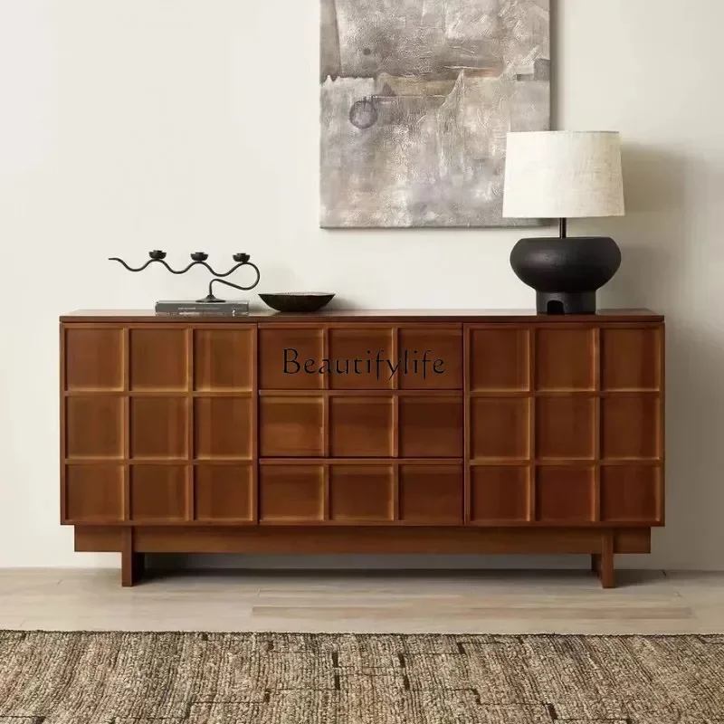 

XX39Medieval style home locker multi-functional cherry wood shoe cabinet