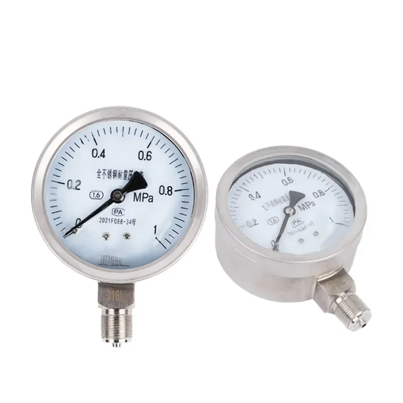 

Stainless Steel Pressure Gauge Oil Pressure Water Pressure Pneumatic Hydraulic Vacuum Gauge Steam Boiler Stainless Steel