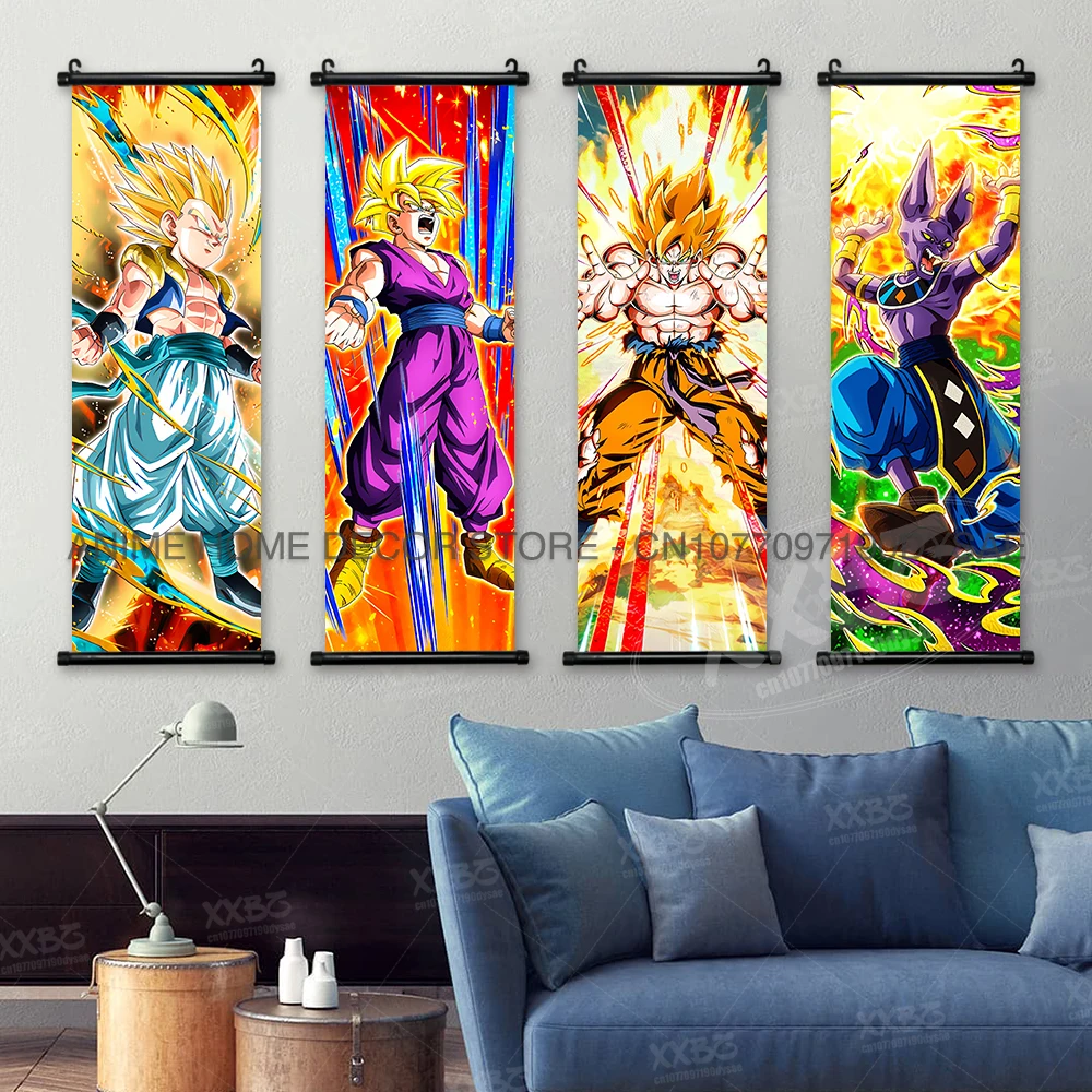 Dragon Ball Posters Anime Gohan Decorative Paintings Wall Art Cell Wallpaper Gotenks Home Decor Piccolo Scrolls Picture Broly