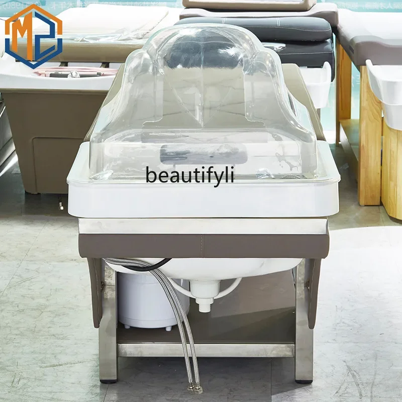 Thai Shampoo Chair for Hair Salon, Water Circulation Head Therapy, Flushing Bed, Massage Ear, Barbearia, Salão de beleza, Fumigação