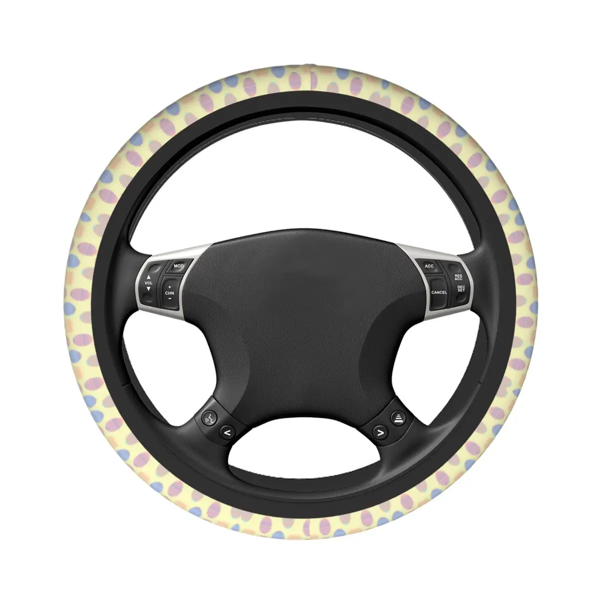 38cm Car Steering Wheel Cover Easter Eggs Colorful Steering Wheel Protective Cover Anti-slip Elastische Car Accessories