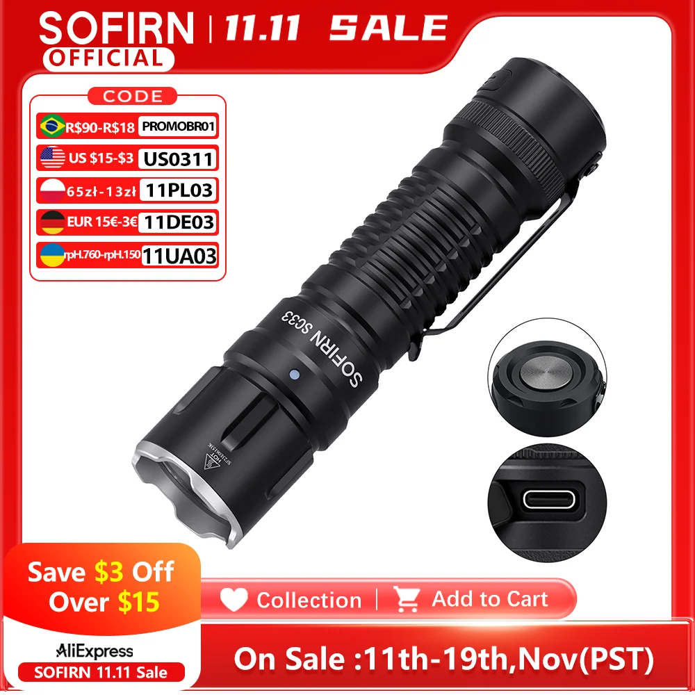 yZ[zSofirn-[dLEDdsc33,xhp70.3 hi,4700-5300k,5200lm,͂21700 USB c,e[XCb`t,OƖ