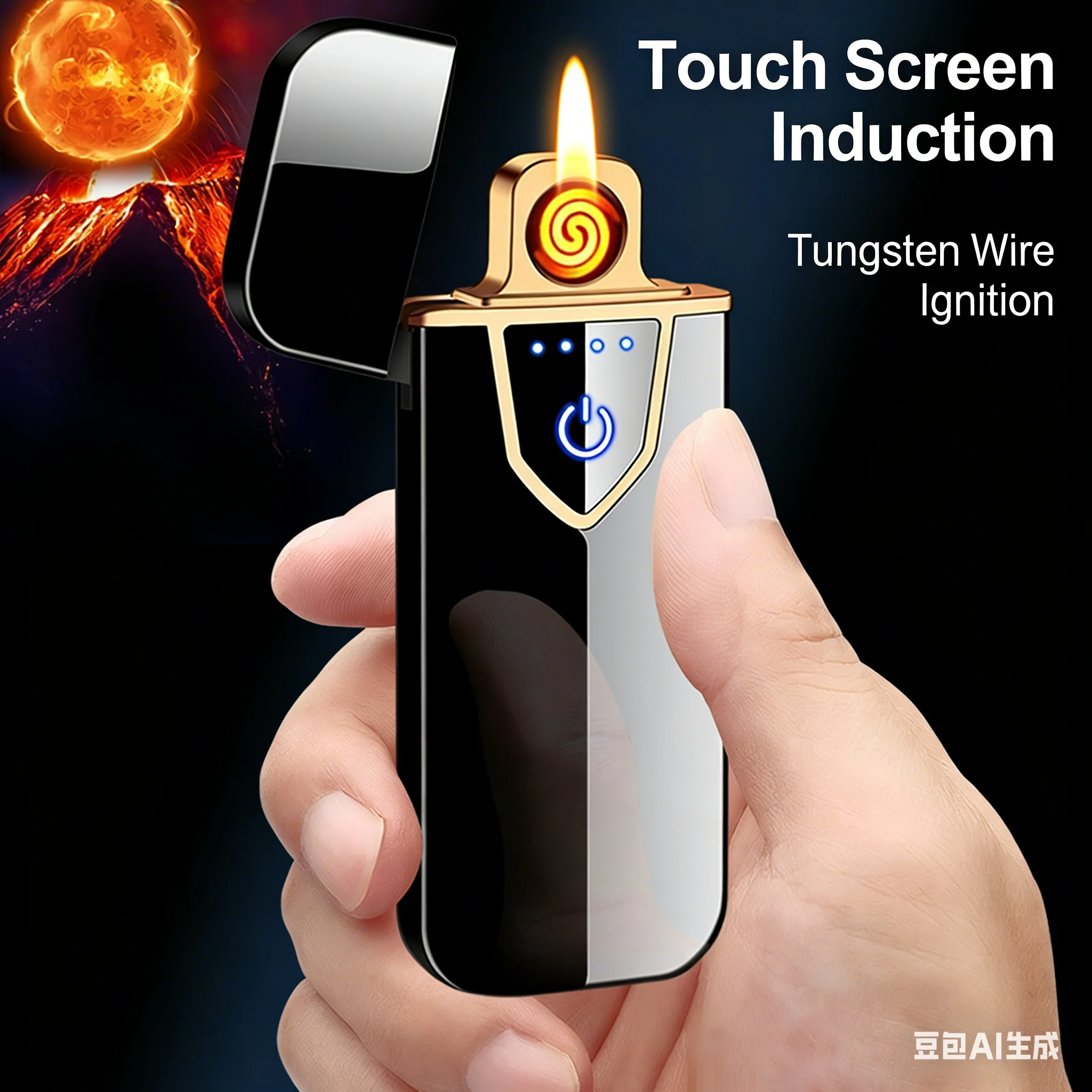 

Creative fingerprint usb rechargeable lighter windproof personalized fashion electronic cigarette lighter lighters