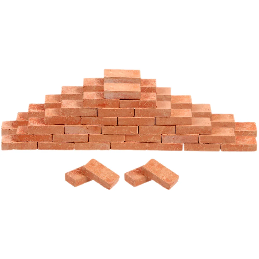 

100 Pcs Landscape Bricks DIY Constructing Toy Red Miniature Decor Tiny House Building Blocks