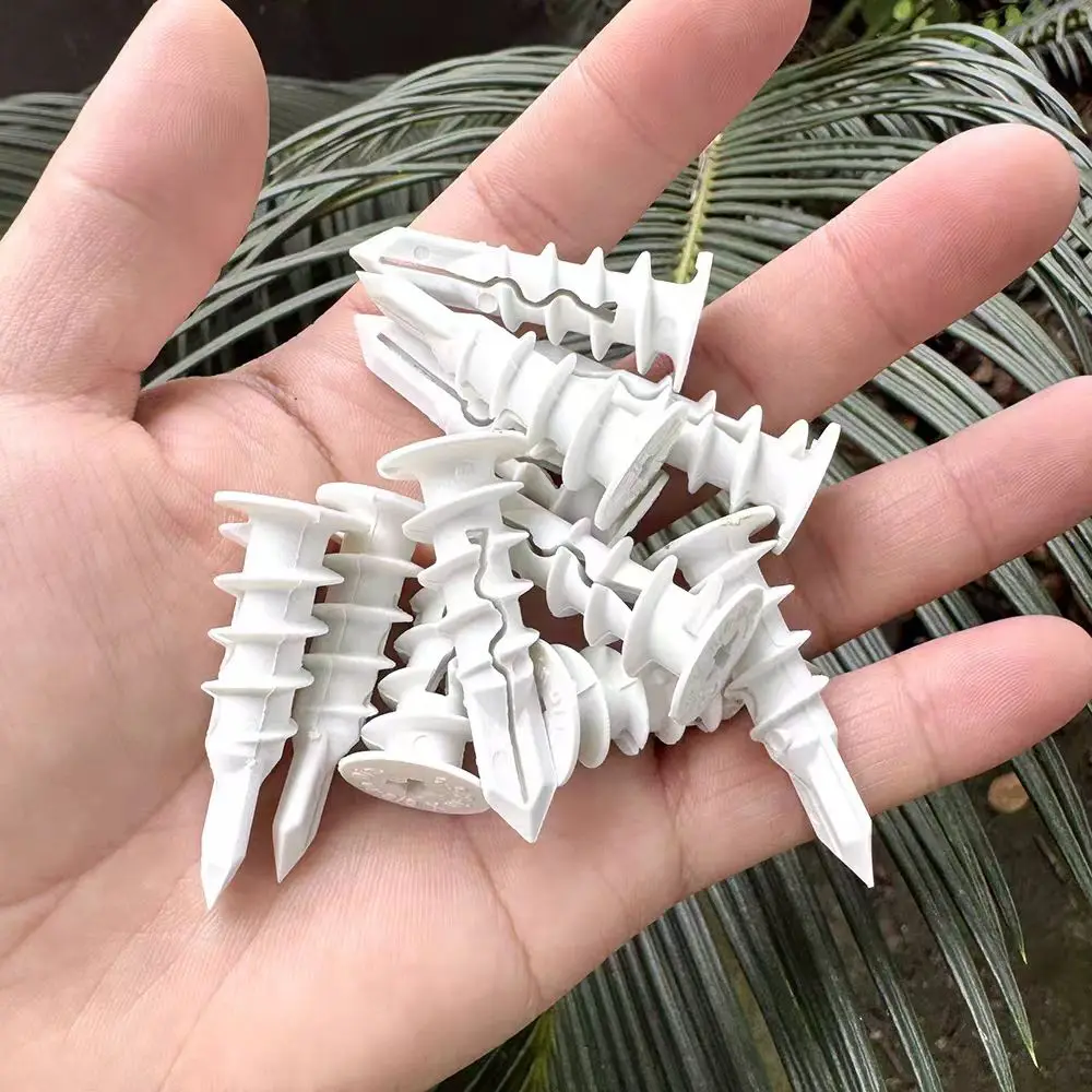 

100Pcs Self-Drilling Drywall Anchors Heavy Duty Plastic, No Pre-Drilling for Hanging on Drywall/Sheetrock/Gypsum Board w/o Screw