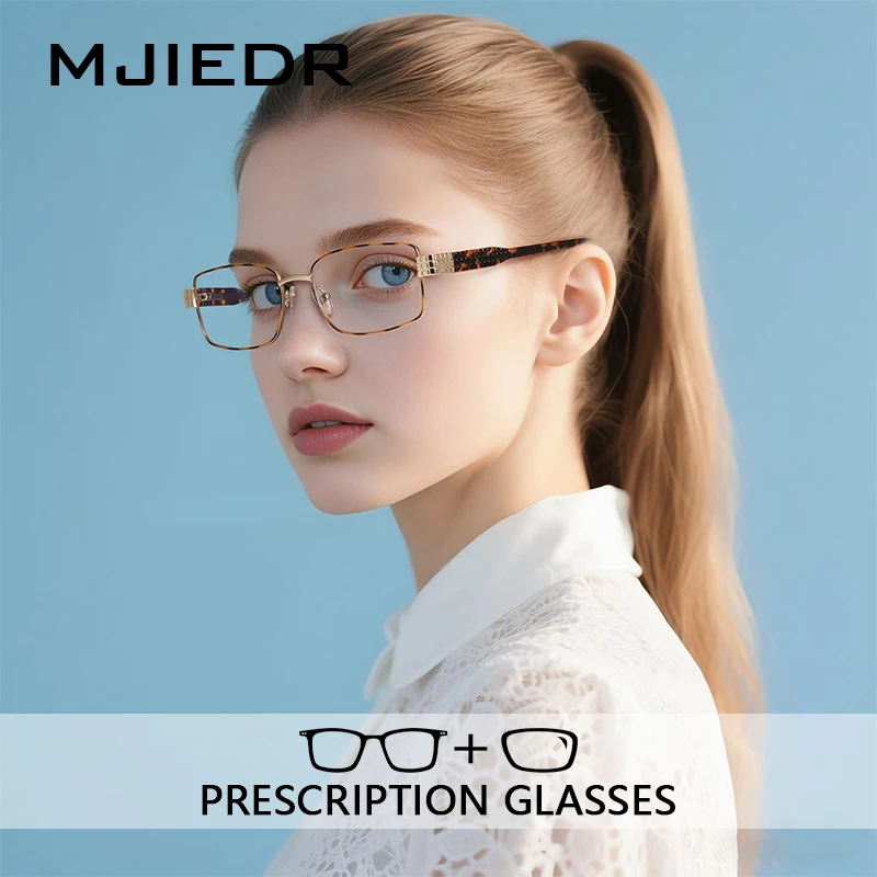 

MJIEDR 2025 New Arrivals Small Rectangle Prescription Eyeglasses Women for High-quality Metal Photochromic Optical Glasses
