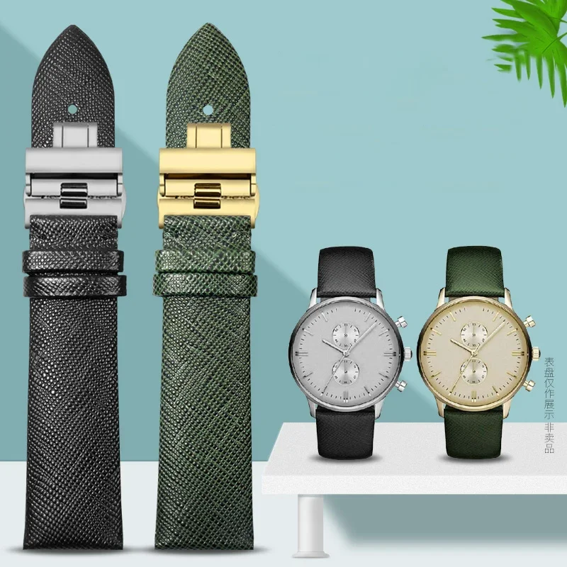 Ремешок для часов Armani ar1674 ar0382, кожаный браслет из натуральной кожи для мужских и женских часов, чёрный коричневый, 18 20 22 мм