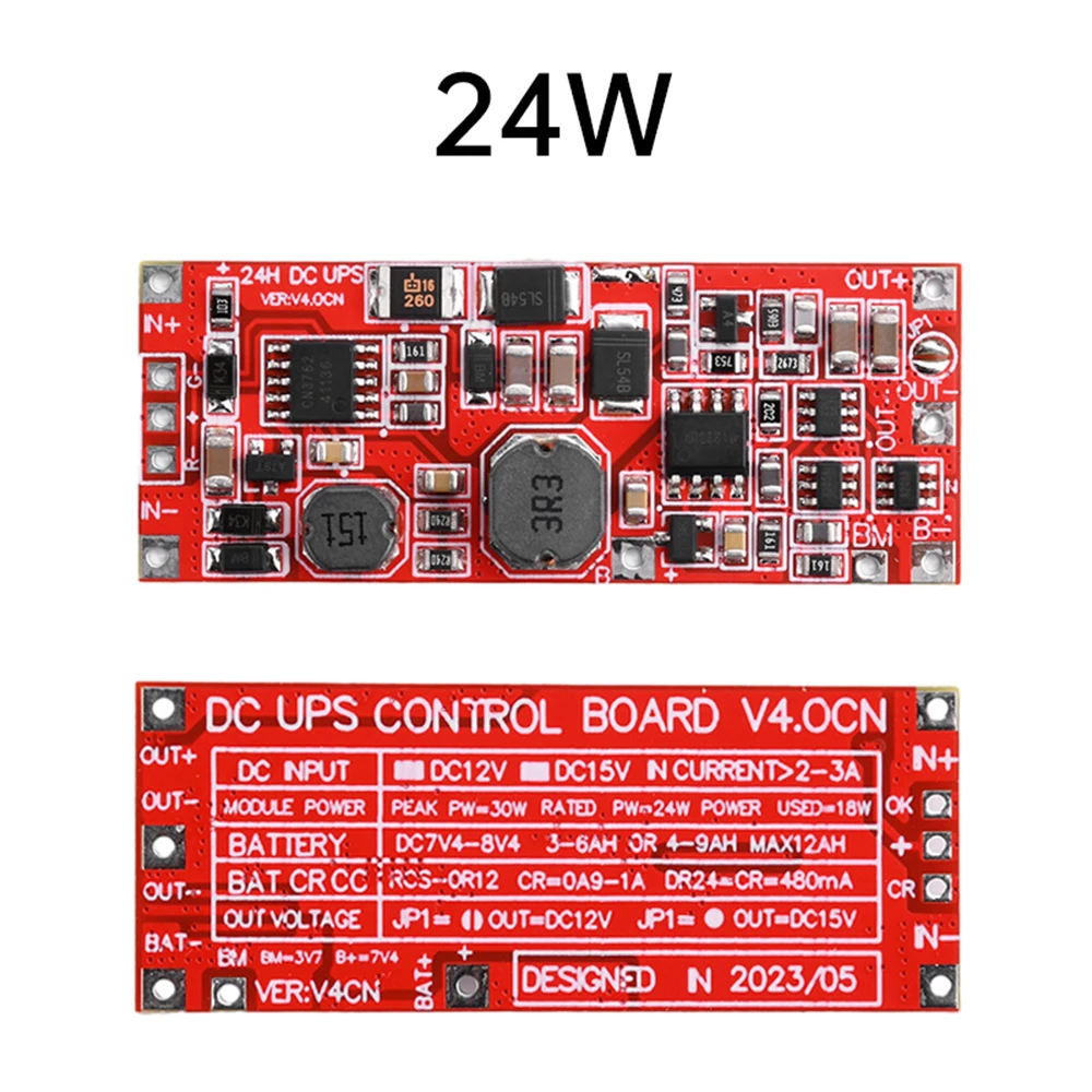 DC12V/15V 18W 0.5A 24W 1A UPS Power Supply Module Uninterruptible Power Control Board 2S V4.0CN Charge Step Up Protection Module