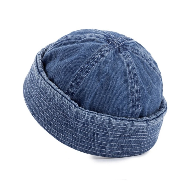 Vintage Beanie Hat Jeans Hat Hat Brimless Hat Adjustable Hip-Hop Skullcap Hat All-match for Female Male