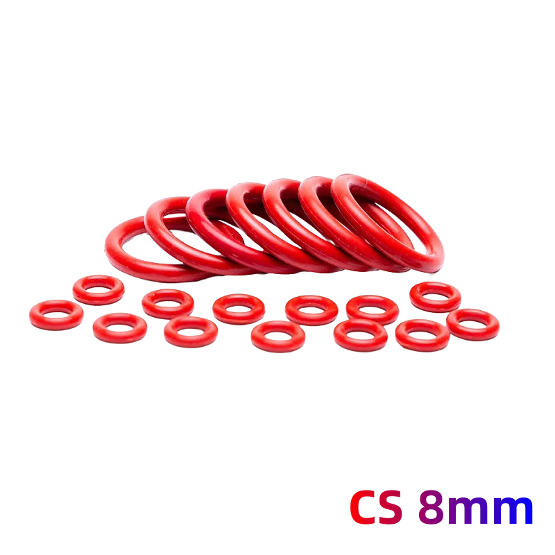 

Custom High-Temperature Silicone O-Rings, VMQ Gasket, CS 8mm, Heat Resistant Seals for Medical & Industrial Use, Red