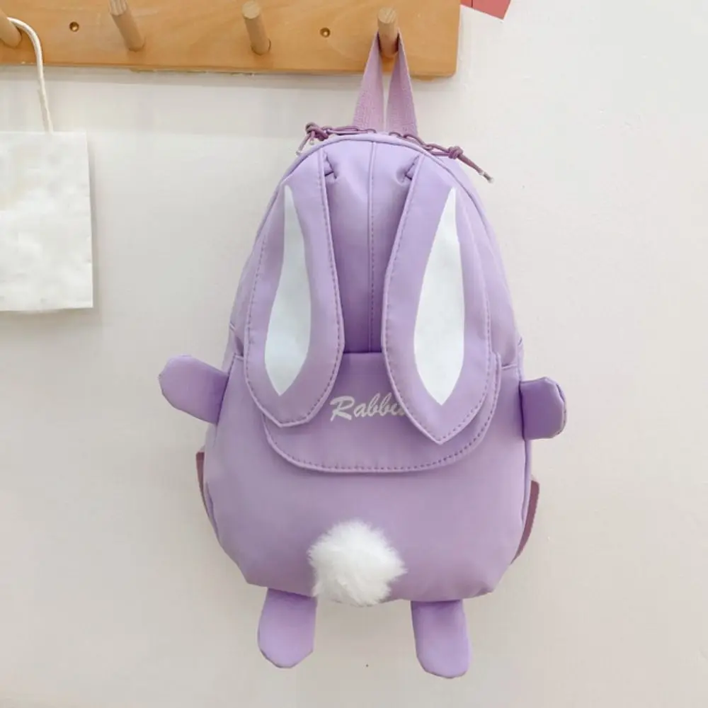 Mochila escolar de gran capacidad para niños, bolso de hombro de nailon, estilo coreano, bonito conejo de dibujos animados