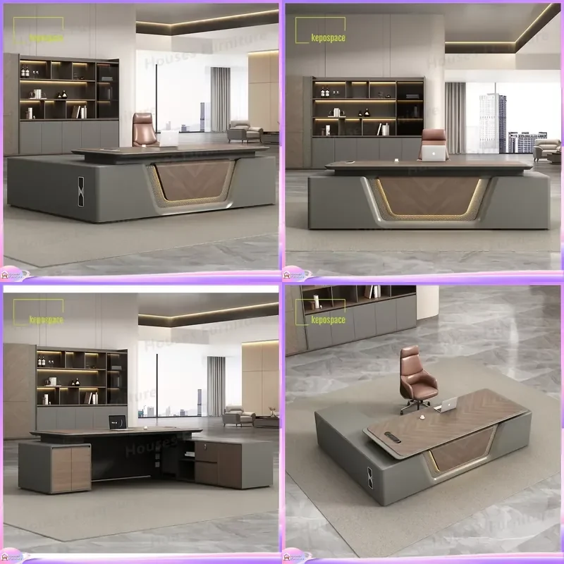 Modern Luxury Executive Desk Wooden Manager Office Table Boss Workstation Computer Desk Home Office Furniture Large Writing