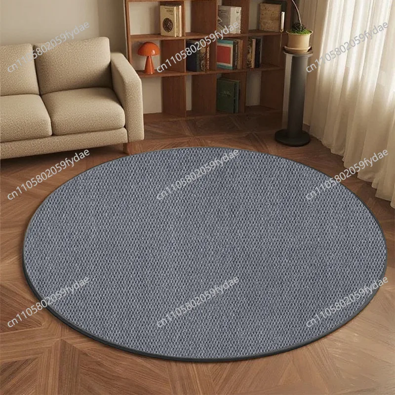 Medieval style carpet living room leave-in erasable round floor mat solid color studio swivel chair bedside floor mat