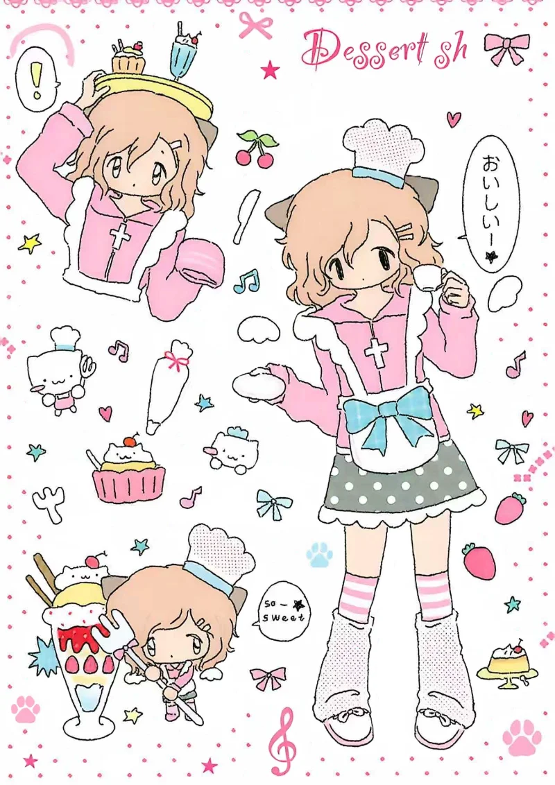 Kawaii JK Sticker Collection | Sweet School Girls & Cozy Food Moments for Journaling & Scrapbooking view 3