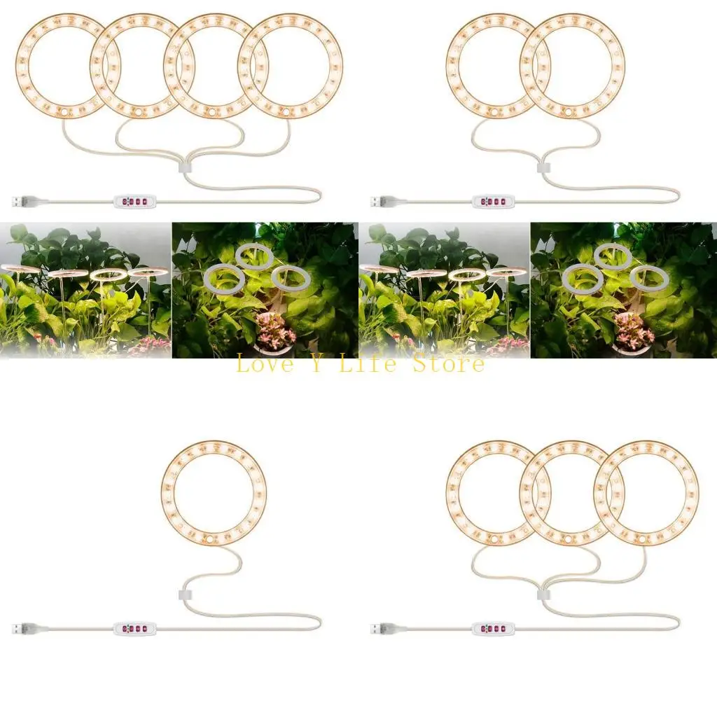 

L74C LED USB Angel Ring Plant Grow Lights для сочных полных спектра фито