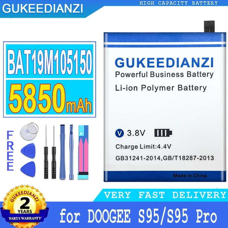 

5850mAh New GUKEEDIANZI Top High Quality Battery BAT19M105150 for DOOGEE S95/S95 Pro S95Pro Big Power Bateria with Free Tools