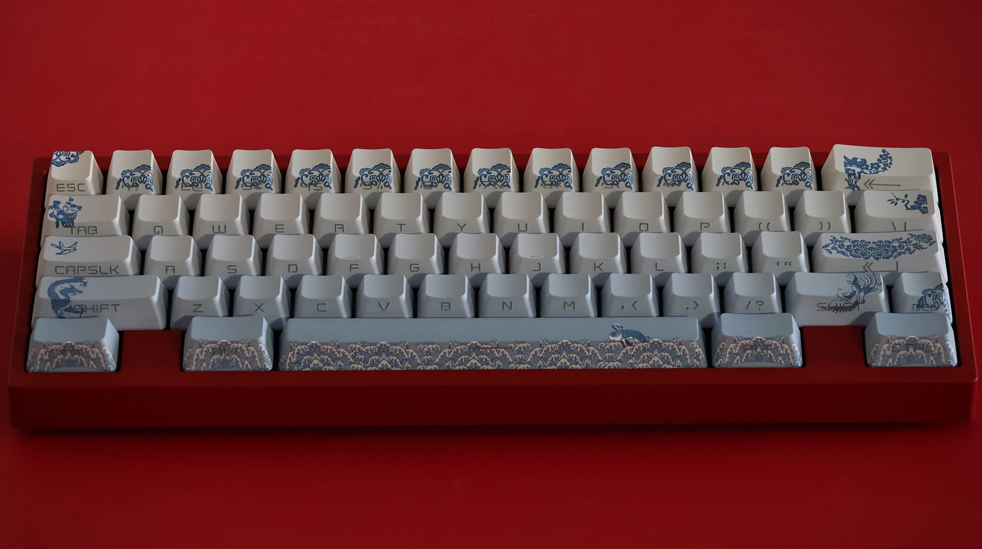 134 キーグラデーション青と白の磁器キーキャップトップサイドバックライト付き透明キーキャップ PBT OEM プロファイル Mx スイッチキーボード