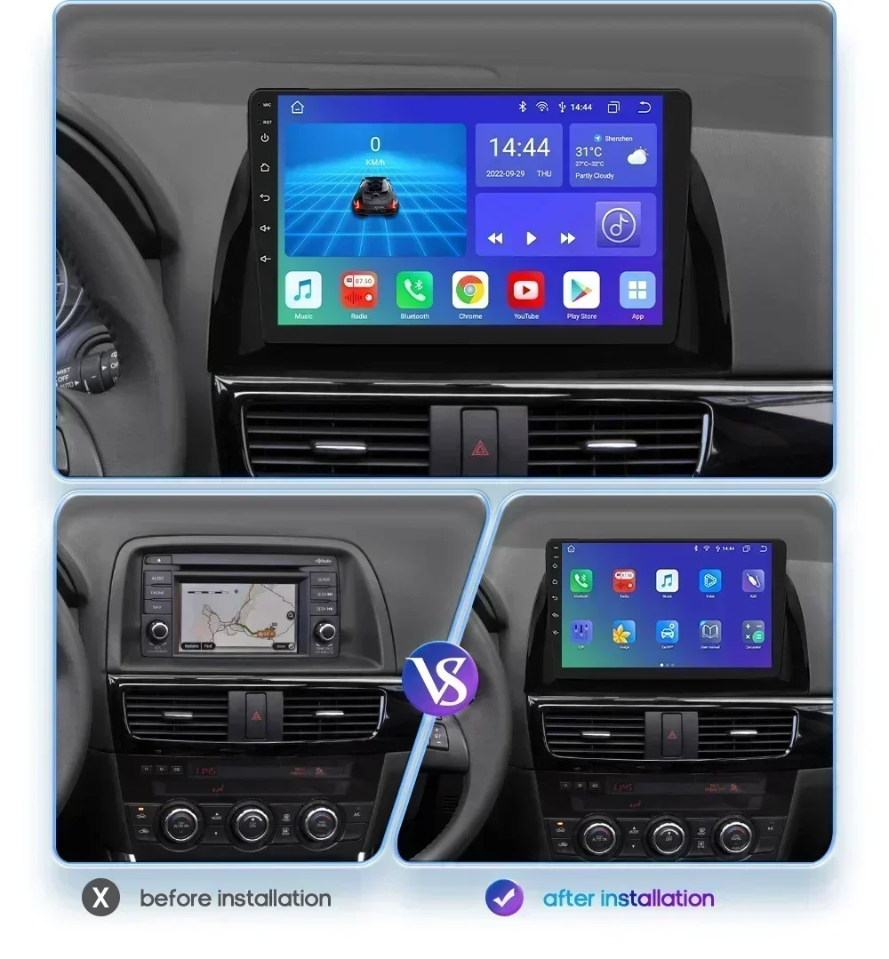 Hizpo Android 13 Car Multimedia for Mazda CX5 CX-5 CX 5 2012 - 2015 Auto Radio 10.1 Inch Stereo Video Player GPS Navigation DSP