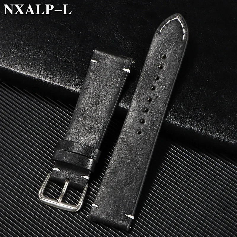 الإفراج السريع حزام الساعات خمر حزام من الجلد الطبيعي 18 مللي متر 20 مللي متر 22 مللي متر 24 مللي متر خياطة الرجال النساء الأعمال العالمي معصمه