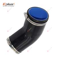 EPLUS Black Silicone Hose Adapter Connector 45 Degree Universal Flame Resistant Car Intercooler Turbo Intake Pipe Couple
