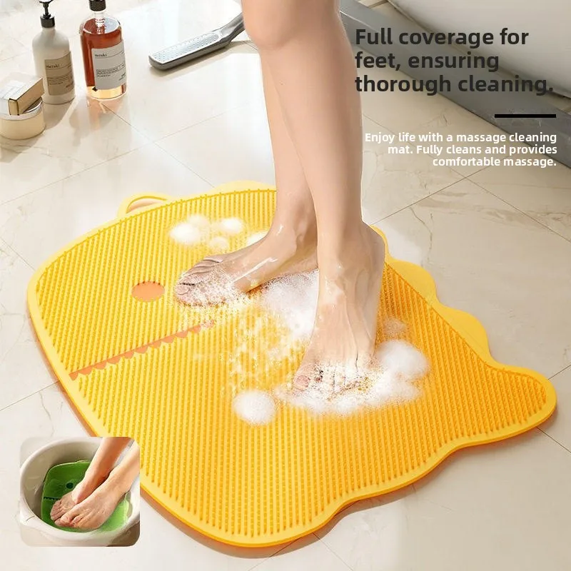 

Bathroom Silicone Non-Slip Mat Shower Suction Cup Back Scrubber Massage Pad Wall Foot Pad Personal Hygiene Tool