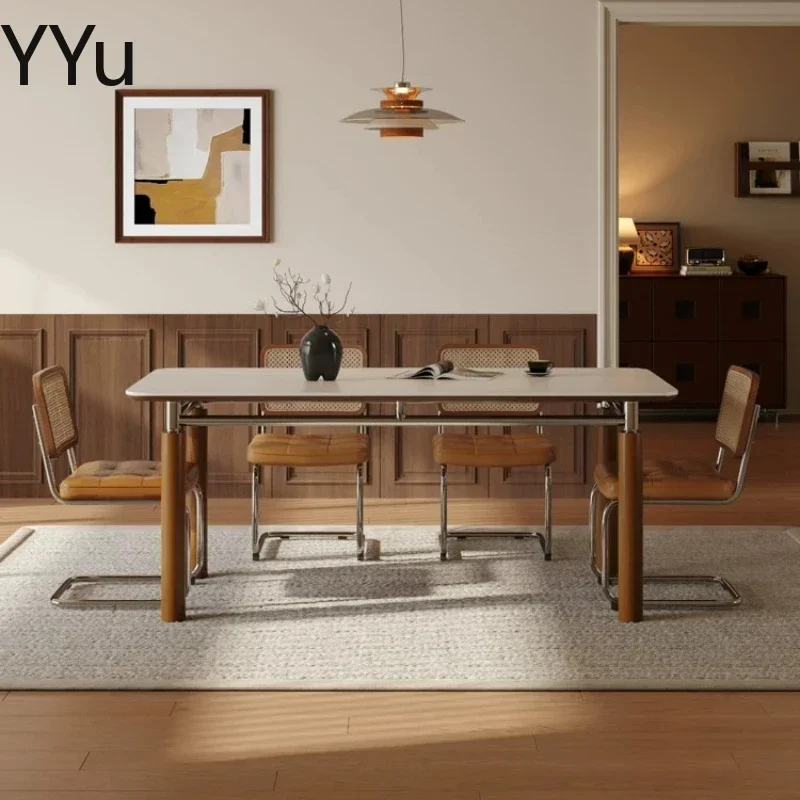 Party Minimalist Dinner Table Design Modern Unique Wooden Commercial Dining Table Luxury Restaurant Mesa De Cocina Furniture
