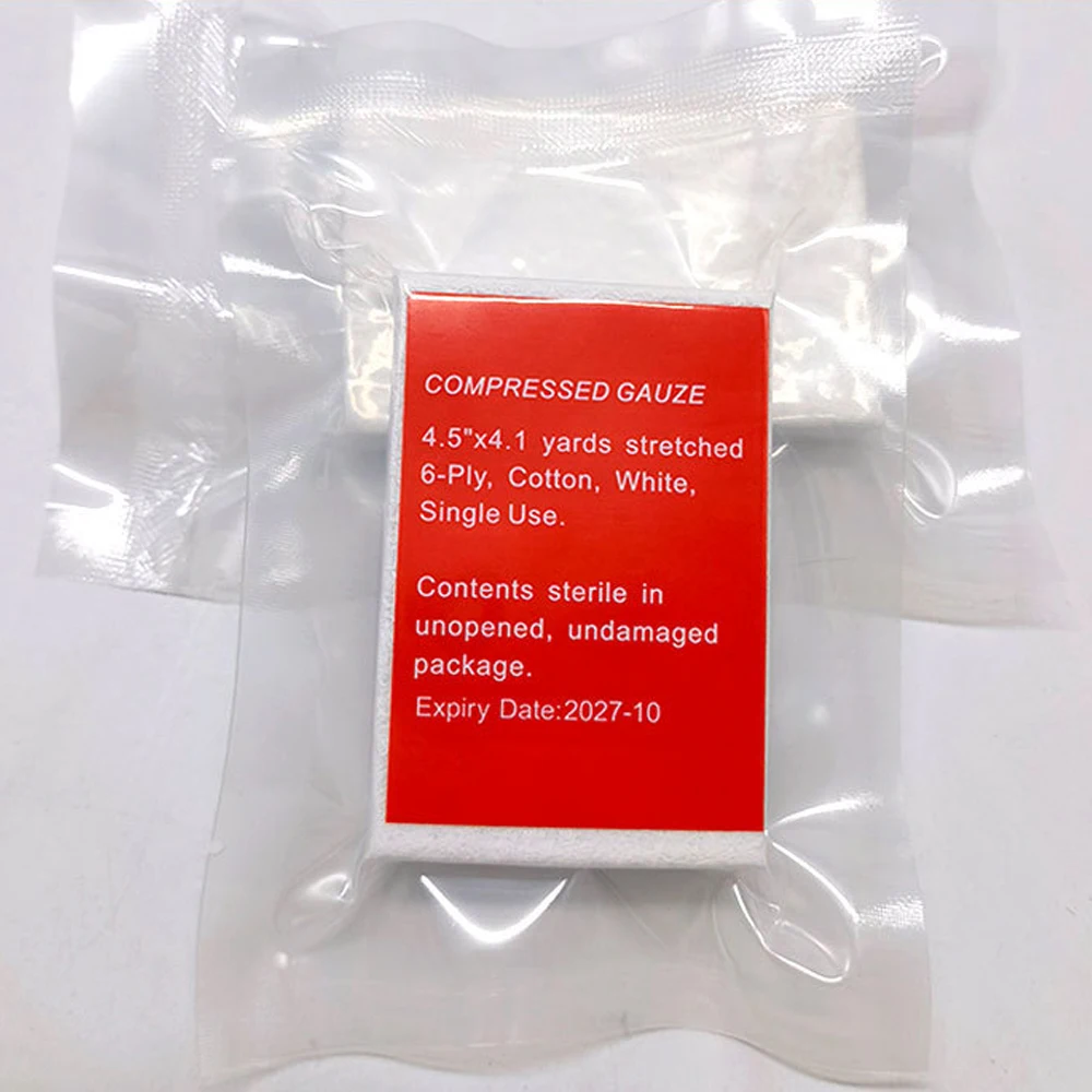 5-10pcs 11x35cm Rescue Vacuum Sealed Compressed Sterile Medical Z-Fold Gauze Haemostatic Trauma Bleed Control Dressing Bandage