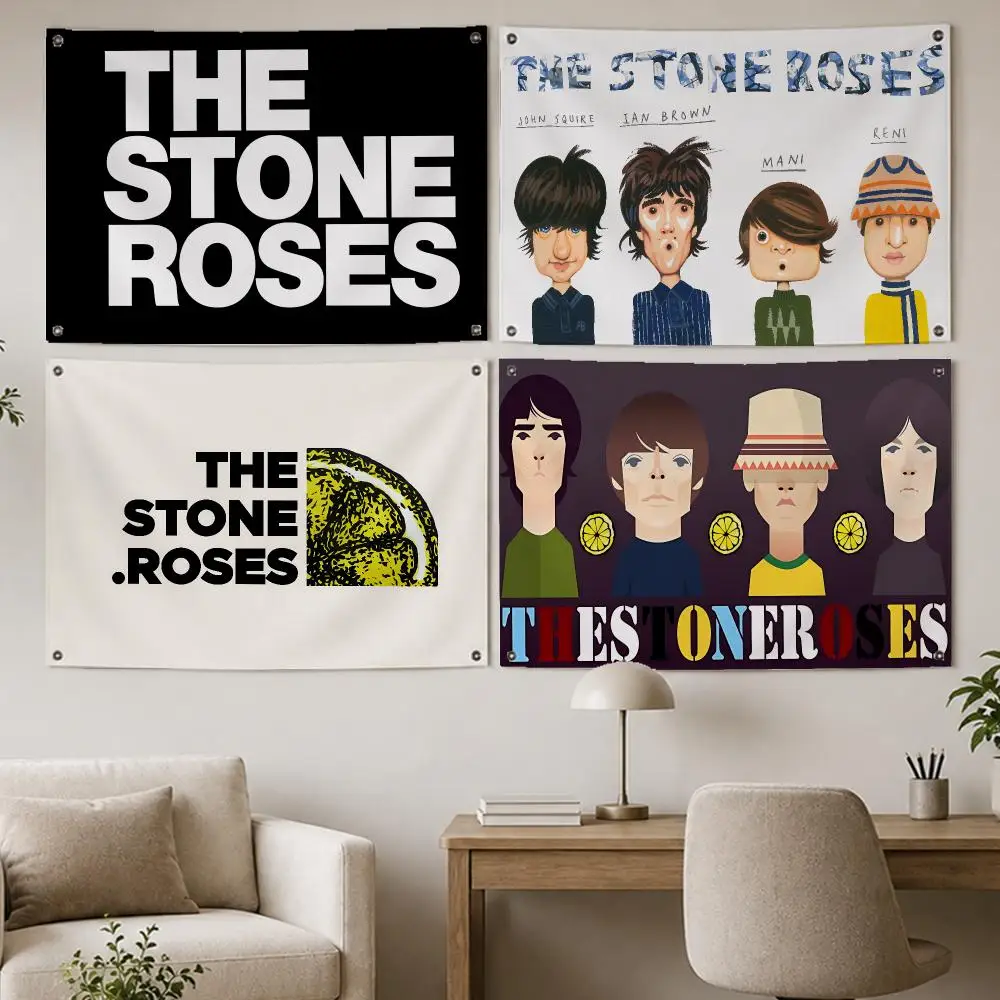 The Stone Roses Britpop Flags Room Home Decor Wall‑Hanging Art Banner, Outdoor for Bedroom Party Background Decoration