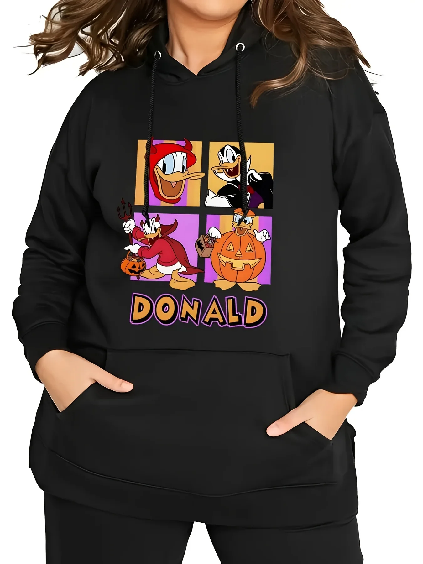 

2025 New Disney Mickey and Donald Duck Halloween Costume Pullover with Kangaroo Pocket Comfortable Fall and Winter Clothing