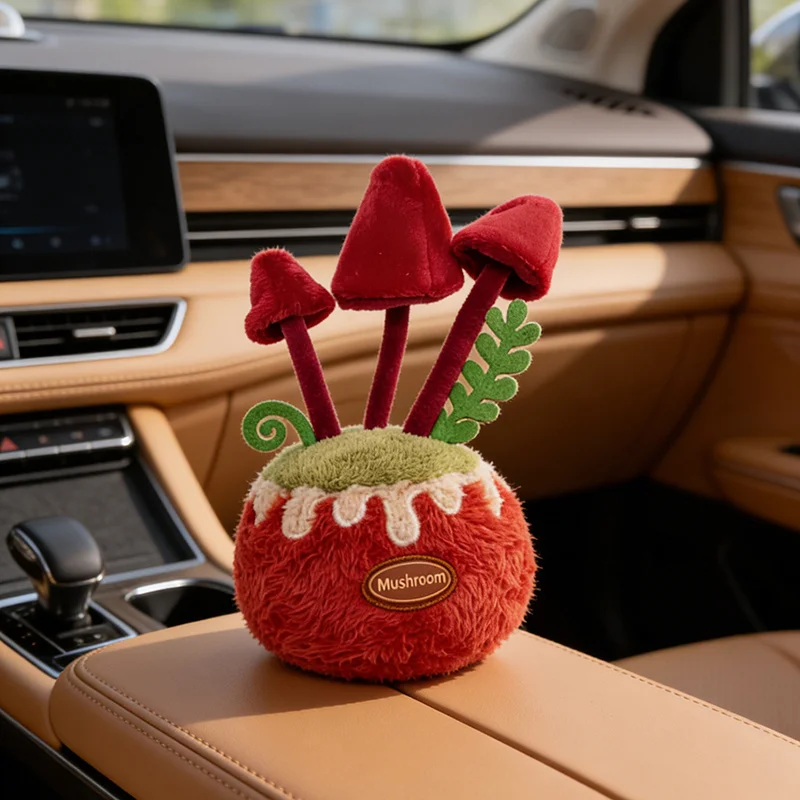 

Lifelike Potted Plant Plush Toy Mushroom Doll, Soft Simulated Stuffed Plant Ornament For Car Home Decoration Gift
