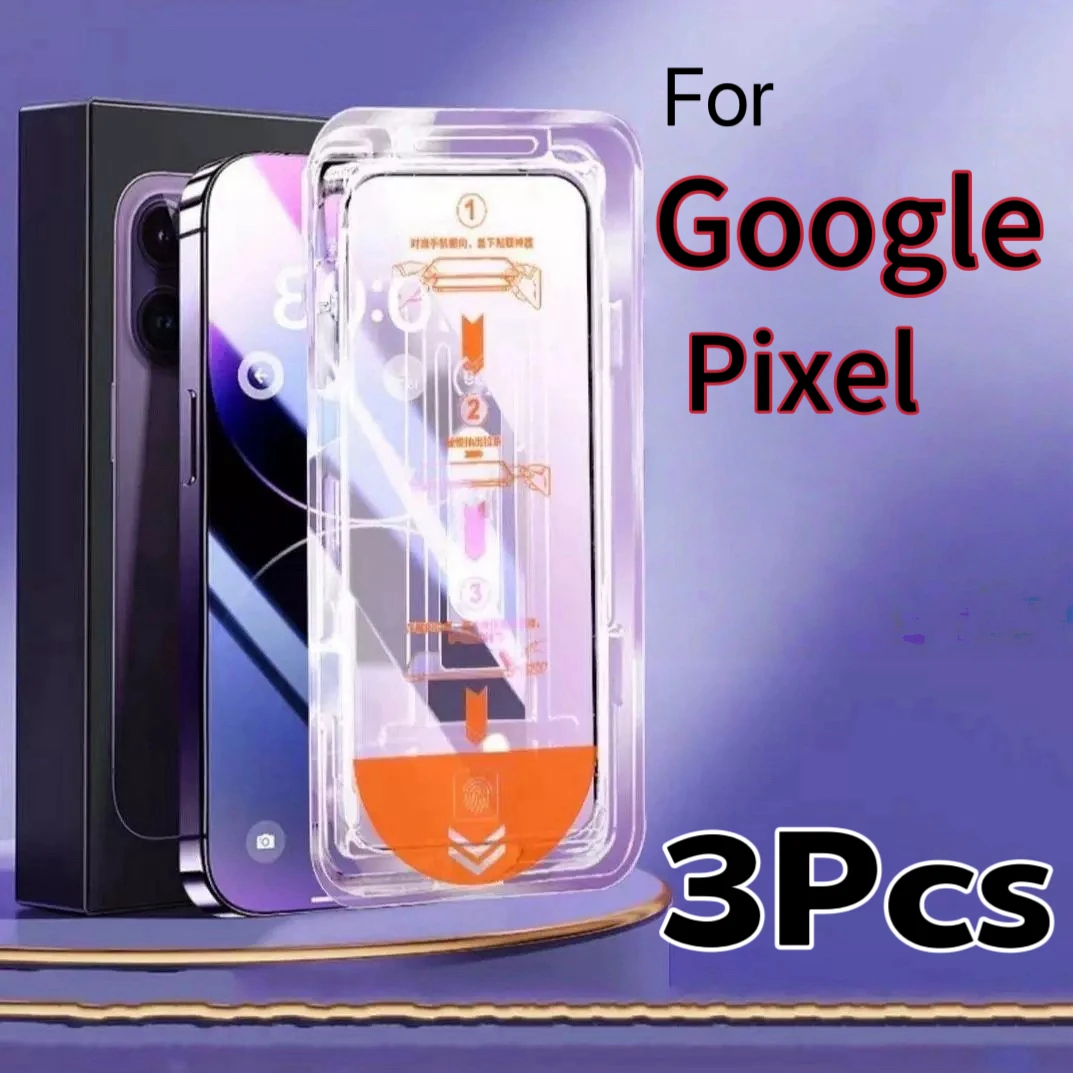 

3pcs For Google Pixel 10 9 Pro 9 Xl 8 8a 5g 4g Tempered Glass Screen Protector Fingerprint Resistant No Dust Bubbles Easy Fix