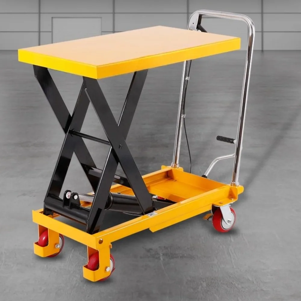 عربة كهربائية مسطحة ثابتة منصة رفع هيدروليكية يدوية متنقلة مقص مصعد صغير للسيارة
