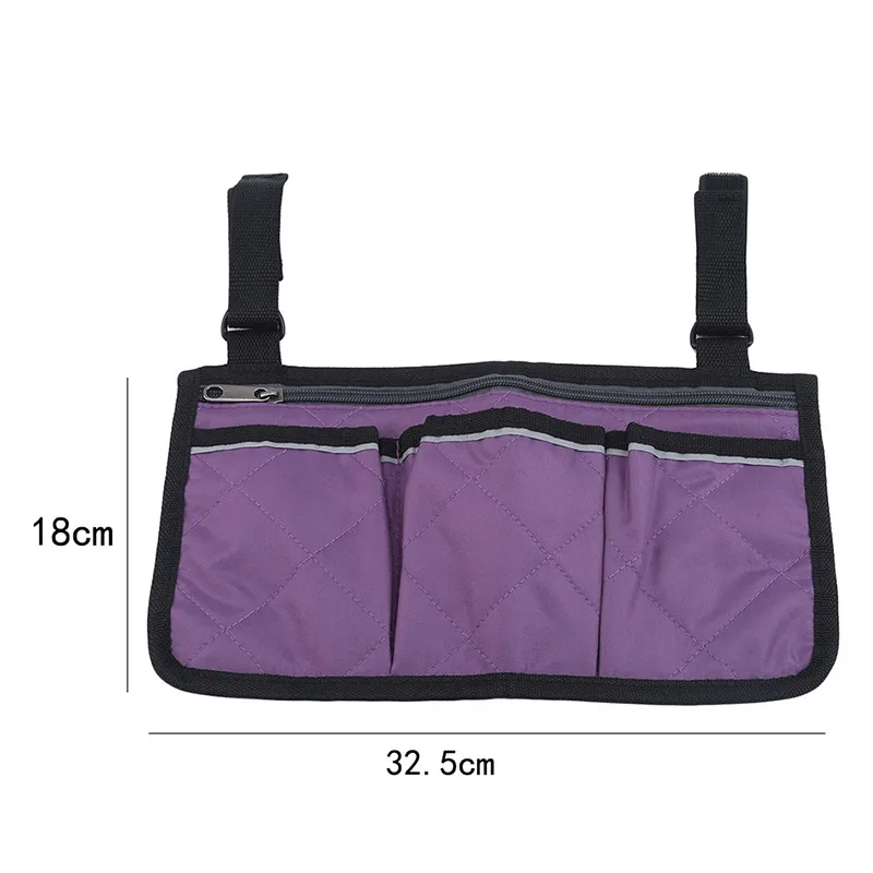 Wheelchair Armrest Side Storage Bag Waterproof Wheelchair Armrest Pouch For Most Walking Wheels And Mobile Equipment Accessories