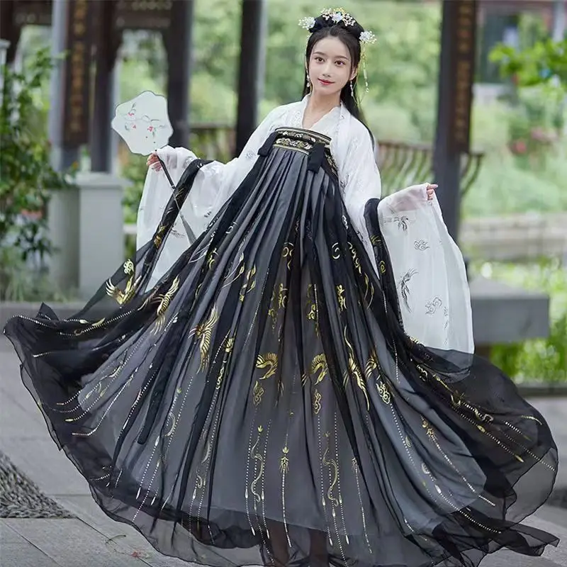 Аутентичное платье Hanfu длиной до груди, древнее платье феи в китайском стиле, ретро-темперамент