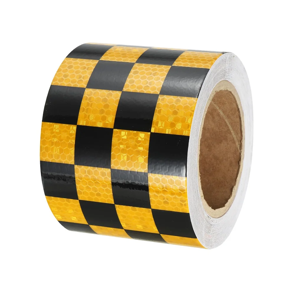 10 センチメートル * 5 メートルの反射材テープ黄黒防水粘着リフレクターステッカー安全目立ちストリップオートバイ用