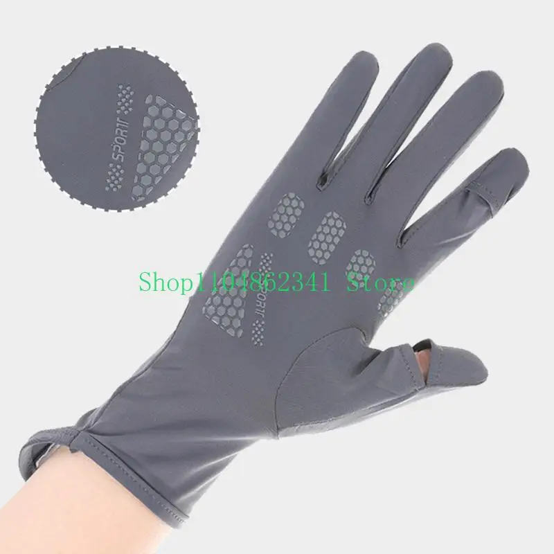 

652F Women for Sun Gloves Breathable Thin Cycling Fishing Two Half Fingers UV for Pro
