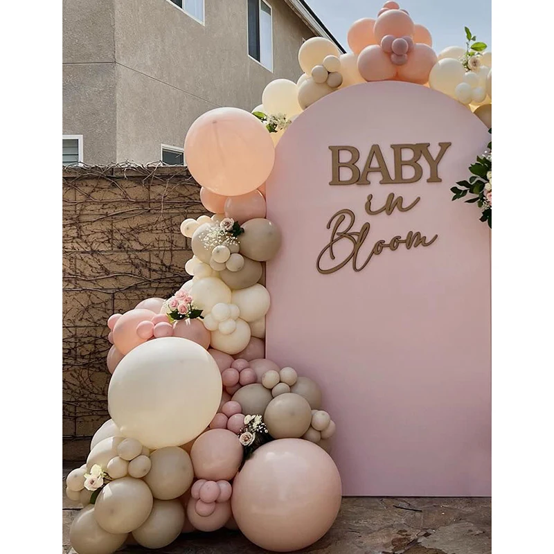 108/160pcs Baby Shower Balloon Garland Kit Pink Sand Brown Balloons Gender Reveal Baby Birthday Globos Bride to Be Wedding Decor