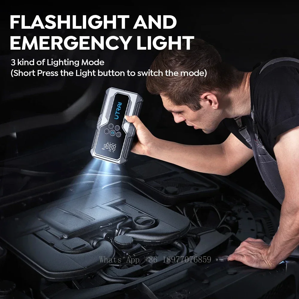 150PSI Air Pump Car Battery Emergency Boosters 1500A Car Jump Starter Power Bank Portable Starting Device Car Starter New