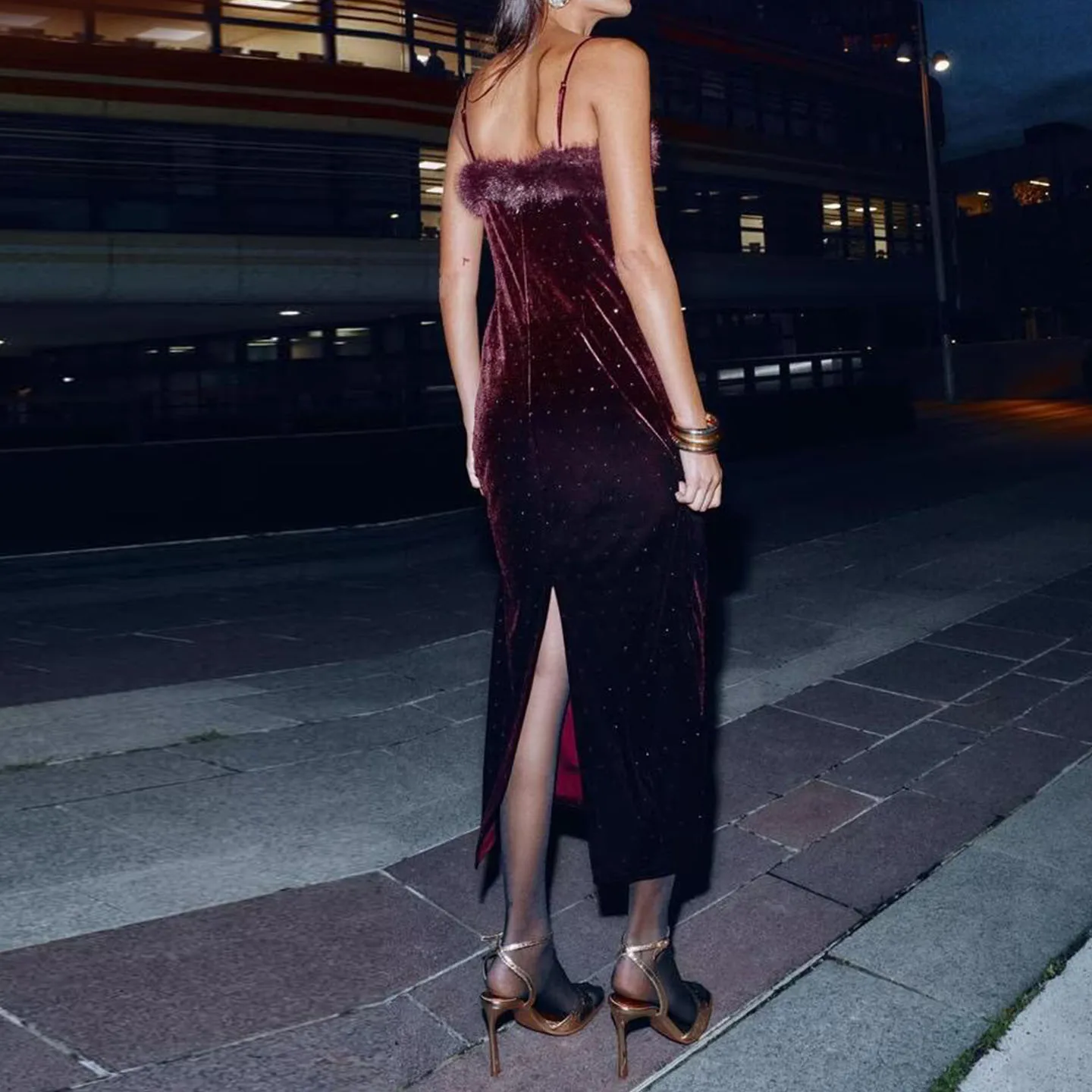 Ele Beaded Strapl Dr Z Mujer Faion 2025 Nuevo Sle Elegante Aosphere Pieza única Svel Slim Fit Diario...