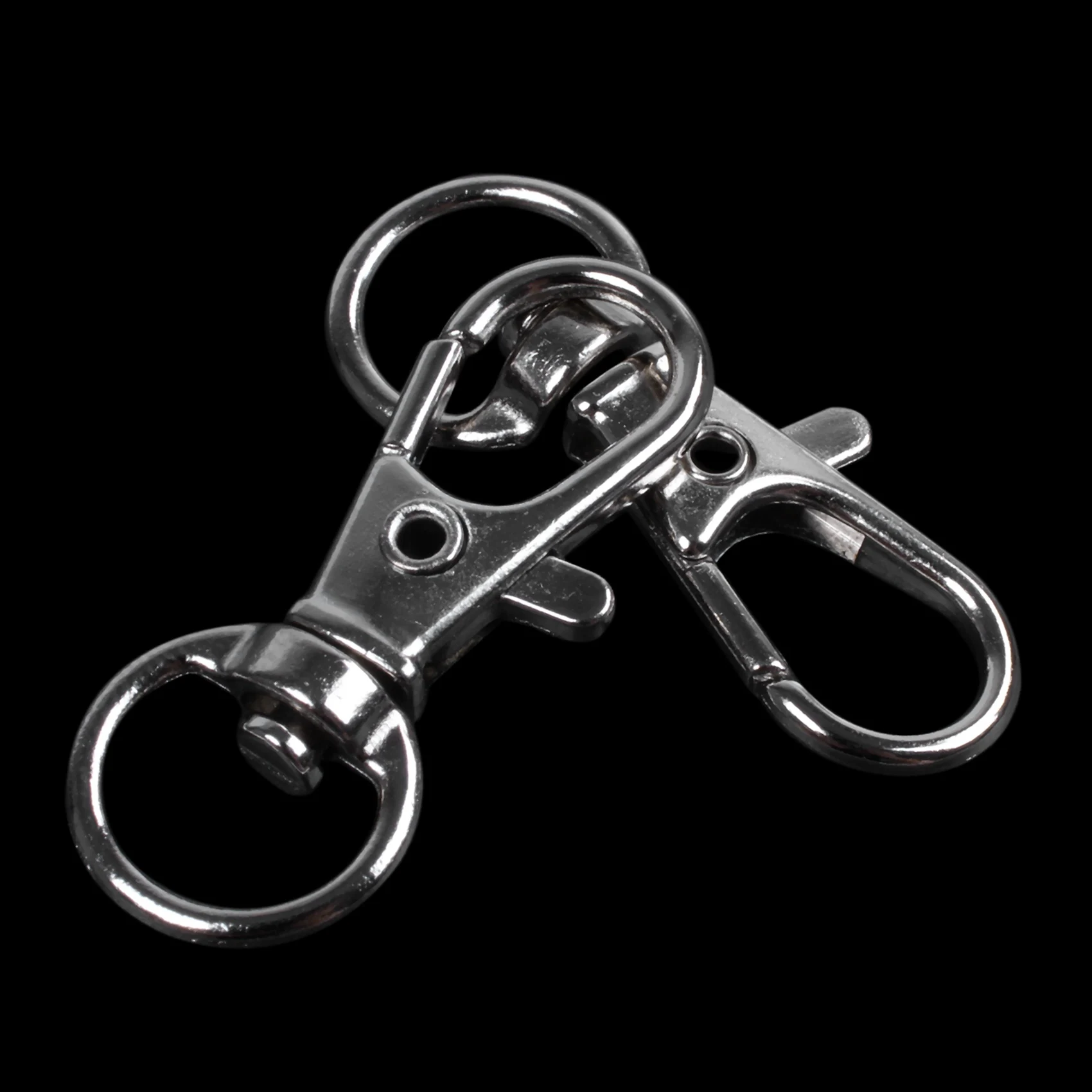 50Pcs Metal Clasp Swivel Trigger Clips Snap Hooks Key Ring Bags DIY Craft Silver-AT64