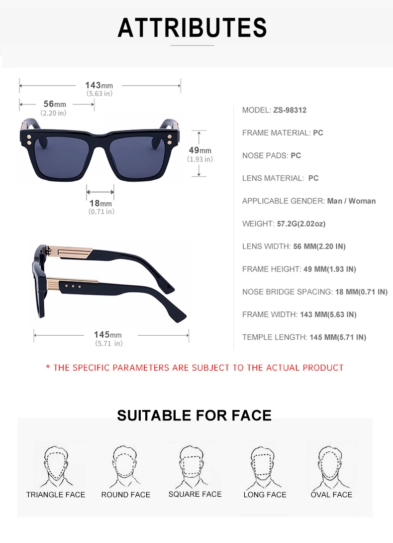 Übergroße klassische quadratische Punk-Sonnenbrille für Herren, 2025, Luxusmarke, Vintage-Fahrsonnenbrille für Herren, Steampunk-Brille, UV400 – Detail 11