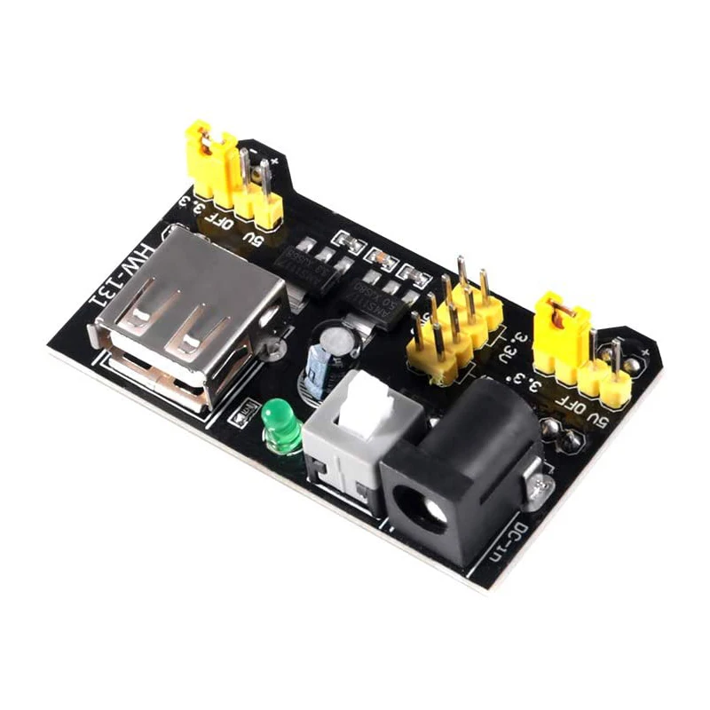 1 Set MB102 Breadboard Power Supply Module 5V/3.3V DC Voltage Controller Module with 9V Battery Clip 2.1mm X 5.5mm for Arduino