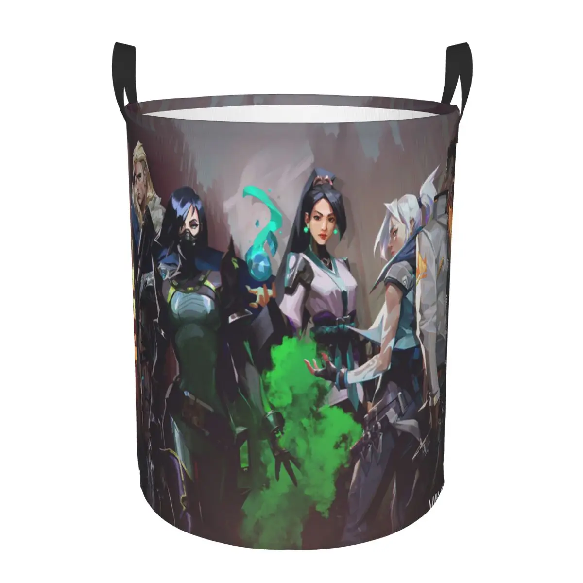 Valorant 슈팅 게임 컴퓨터 접이식 세탁 바구니 더러운 옷 장난감 잡화 보관 바구니 가정용 대형 방수 상자