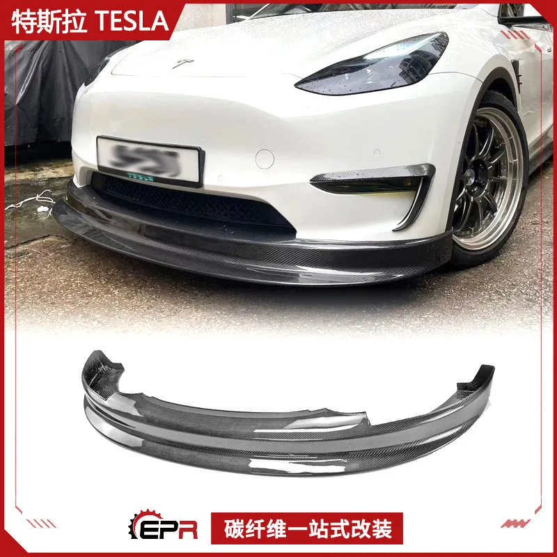 

Suitable for Tesla Model Y Dry Carbon Fiber Modification EPA, Front Lip, Front Shovel Bag