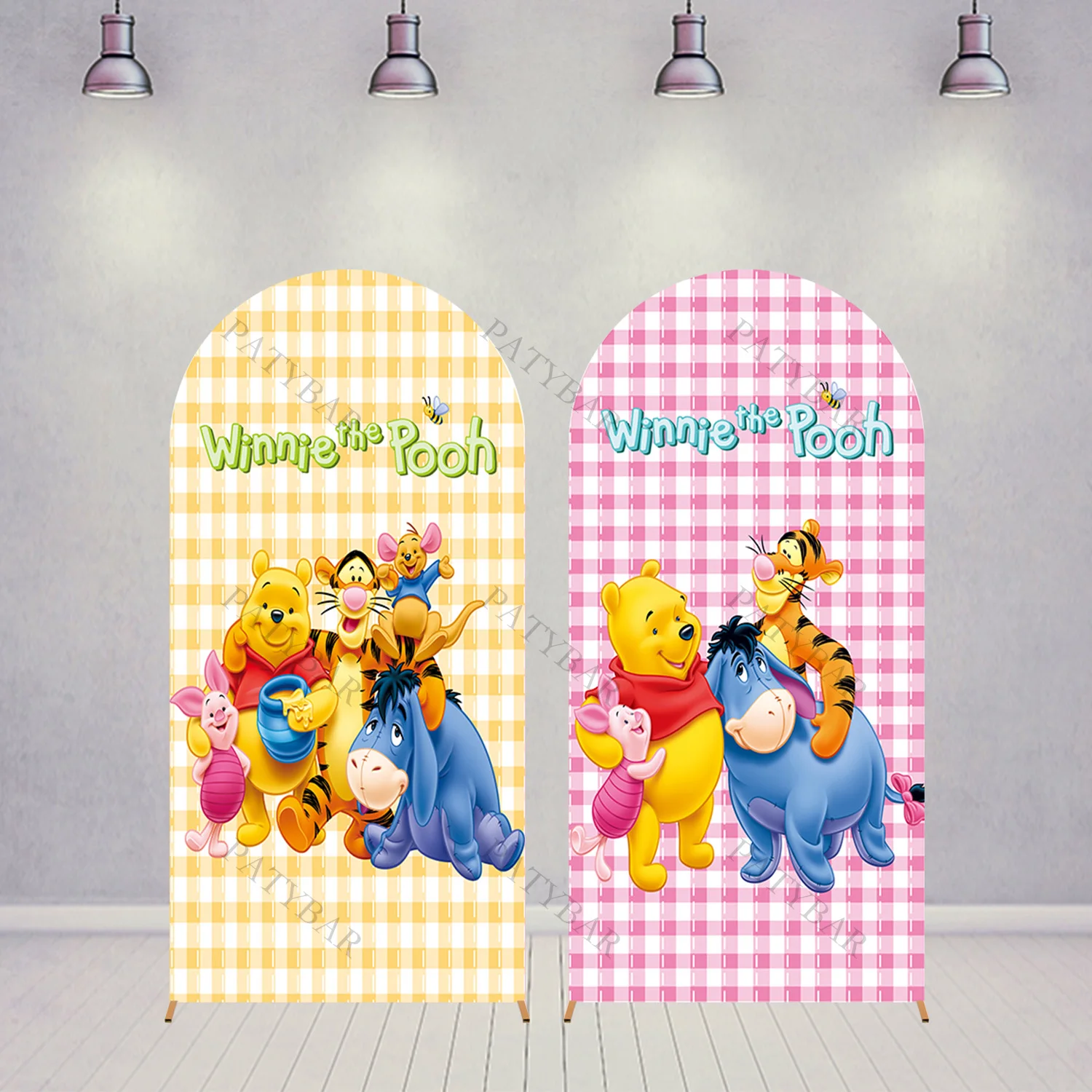 Arch Disney Winnie the Pooh Background Kids Birthday Party Backdrop Double Side Polyester Arch Banner Photography Props