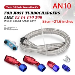 Turbocharger Oil Drain Return Line 10AN 26″ For T3 T4 T04E T70 T60 T61 GT35 CPE Stainless Steel Braided Turbine