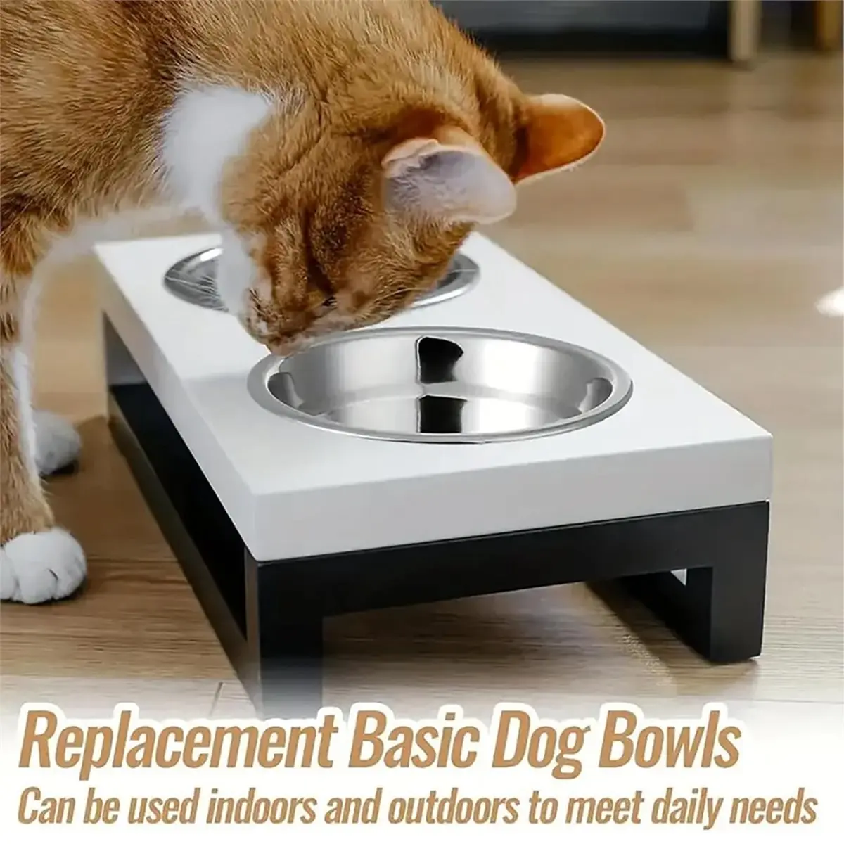 Bols pour chats en acier inoxydable A78I, lot de 6, respectueux des moustaches, compatibles lave-vaisselle, plats à nourriture larges et peu profonds pour une santé optimale des animaux de compagnie