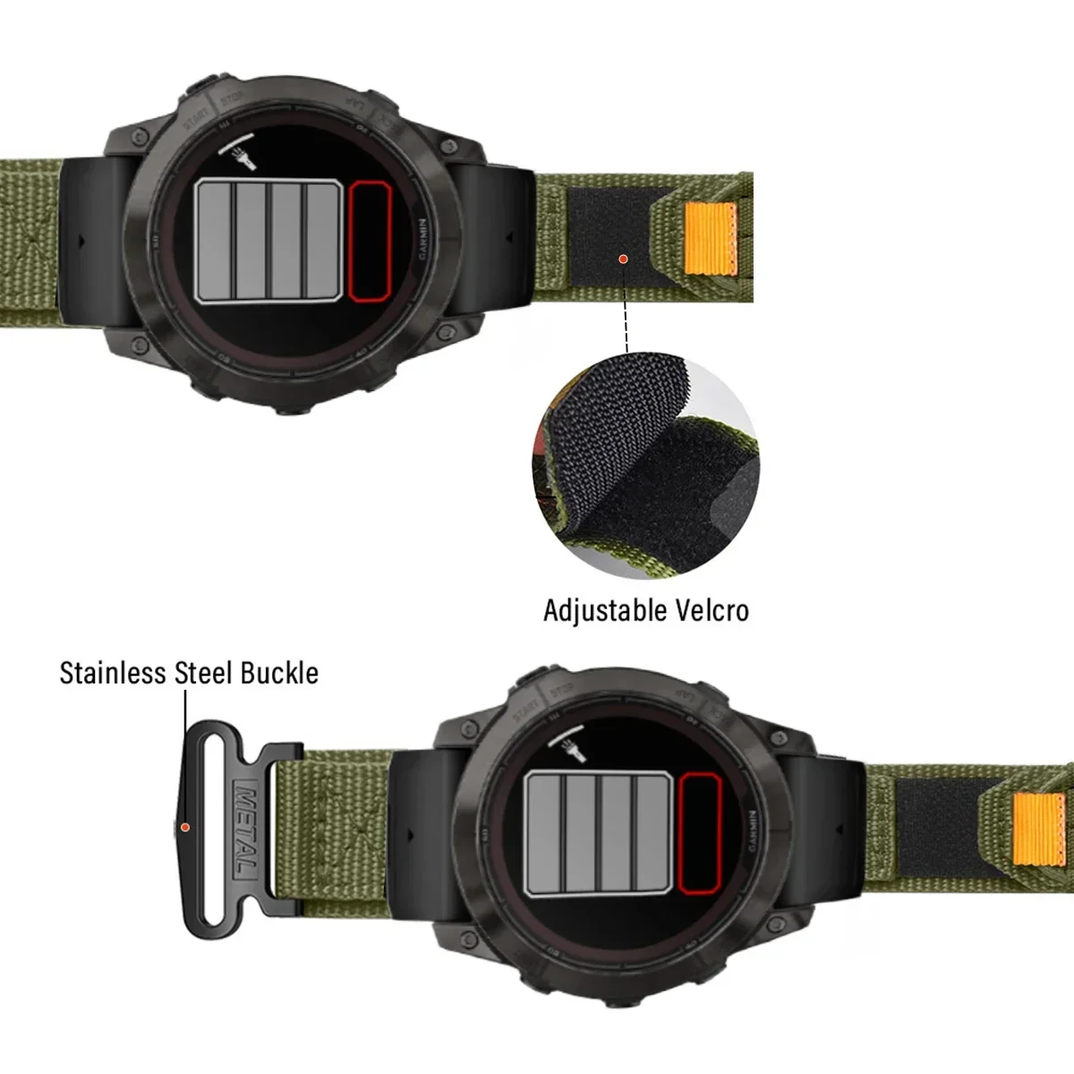 22mm 26mm Nylon Loop Strap for Garmin Fenix 7X 6X Pro 5X 5X Plus 7 6/6Pro SmartBand Bracelet for Garmin Watch Band Accessories