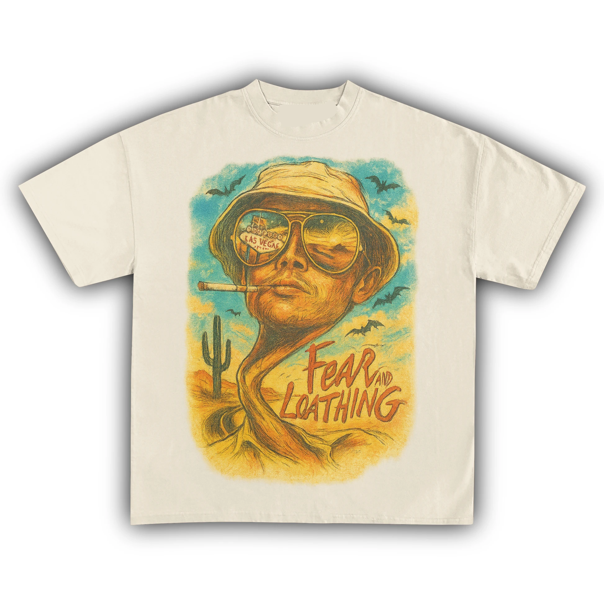 Fear and Loathing in Las Vegas Retro 90s Comedy T Shirt for Men Women Vintage Hunter S Thompson Graphic Tee Streetwear